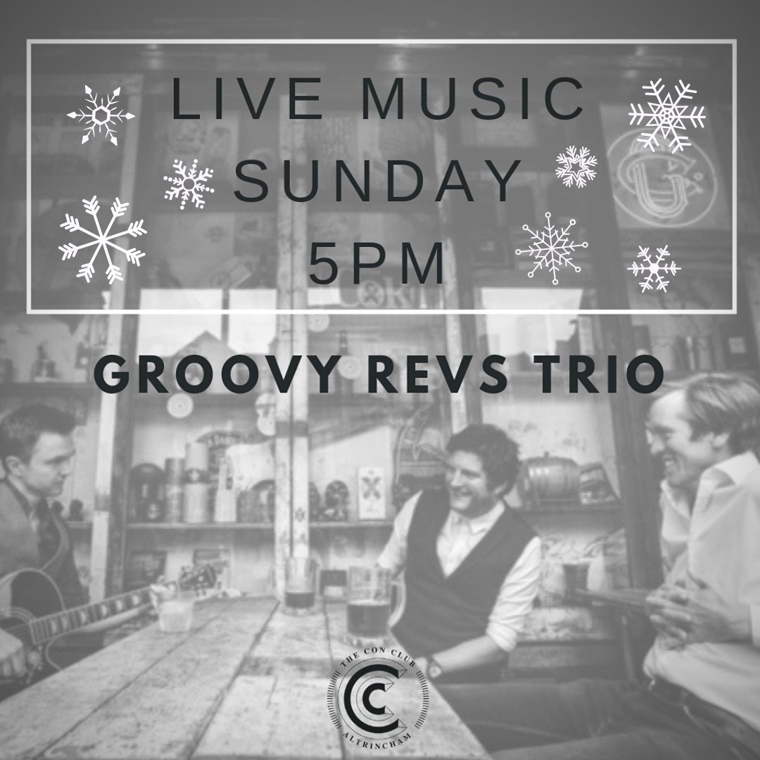 •••REMINDER•••
We have <a href="/GroovyRev/">Groovy Revolution</a> trio with us this Sunday and we're hoping they might chuck in a Christmas song for good measure? 

#livemusic #sunday #altrincham