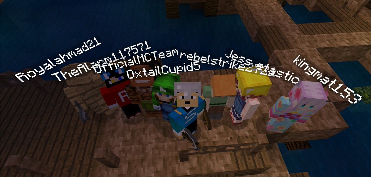 Swizzlerz's tweet photo. Had fun with @MCCommunityTeam @Jess_MCTeam @MattGartzke @HelenAngel and im missing one. Playing on the #mixer @watchmixer #extralife2018 #live #stream https://t.co/NvvK0qyD8e @ExtraLife4Kids https://t.co/zA6iwdutJu