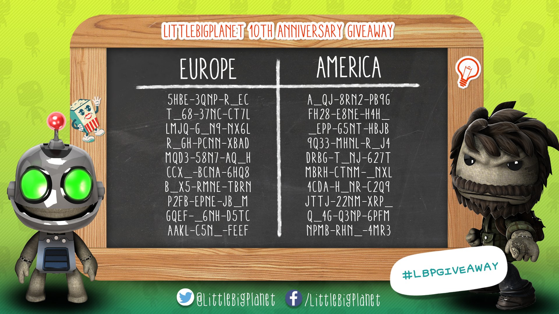 Sackboy A Big Adventure Littlebigplanet It S Lbpgiveaway Time Again However Some Of Those Pesky Numbers Have Hidden Themselves Once More Be The First To Redeem Any These Codes On