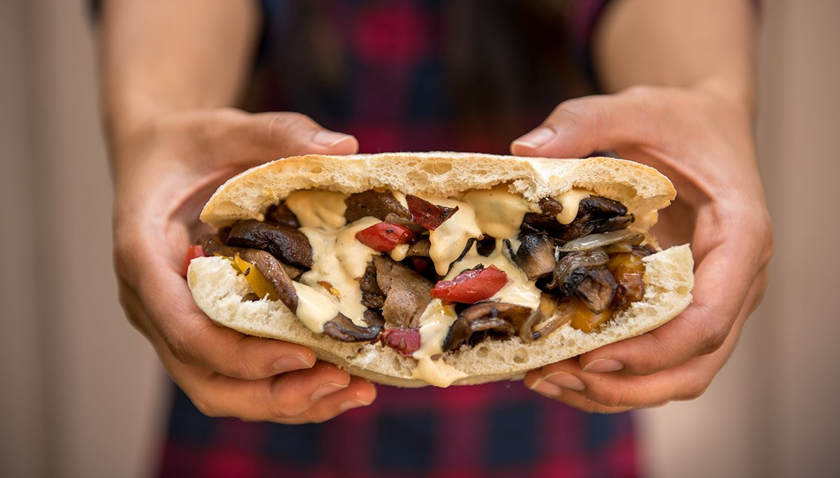MiyokosCreamery's tweet photo. Yo Adrian! Philly cheesesteak smothered in our melted Spicy Revolution Roadhouse cheese packs a flavorful punch and knocks out the lactose. #Miyokos #WhipUpSomeWow #PhillyCheesesteak #PlantDairy #LactoseFree #CholesterolFree #MadeWithPlants #Vegan https://t.co/x9BWeNIVqq