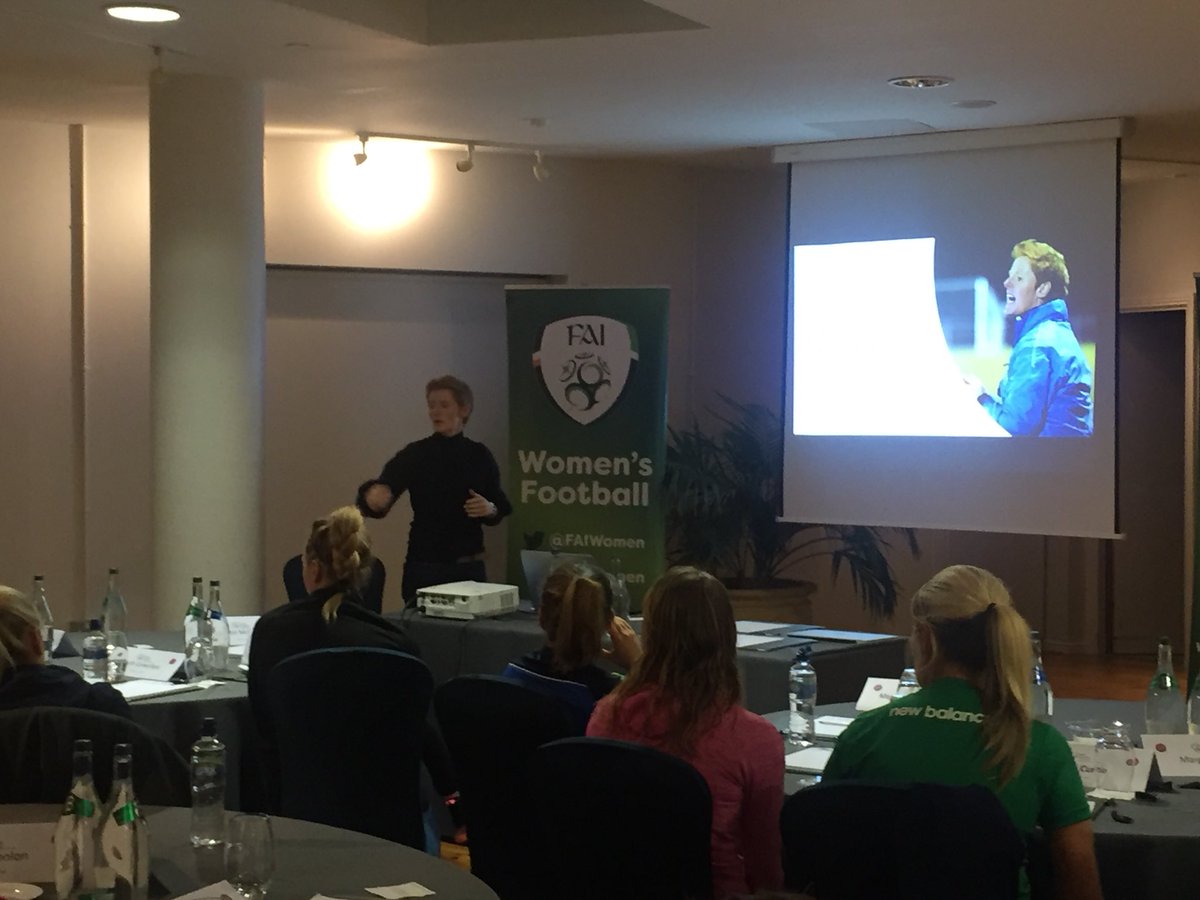 sueronan's tweet image. Another full day at the Female @uefa B Licence which finished with a very honest, inspiring &amp;amp; entertaining presentation from @GleesonEileen @FAICoachEd @NiallORegan29 @Francesjs99 @FAIWomen #realitybasedlearning