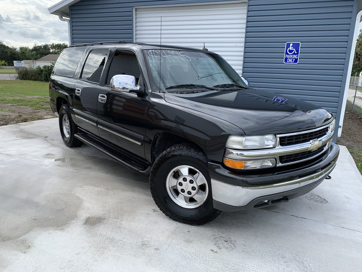 SpiresAutoSales's tweet photo. 2003 Chevy Suburban LT
198,492 miles
$4,995
Power Leather seats, rear air controls and headphone jacks. Totally loaded vehicle and space for a huge family. Brand new Nitto Terrain Grappler tires. Power sunroof. Give us a call at 863-332-8867. #carsforsale #usedcars #lakeland https://t.co/F9LGVaGw10