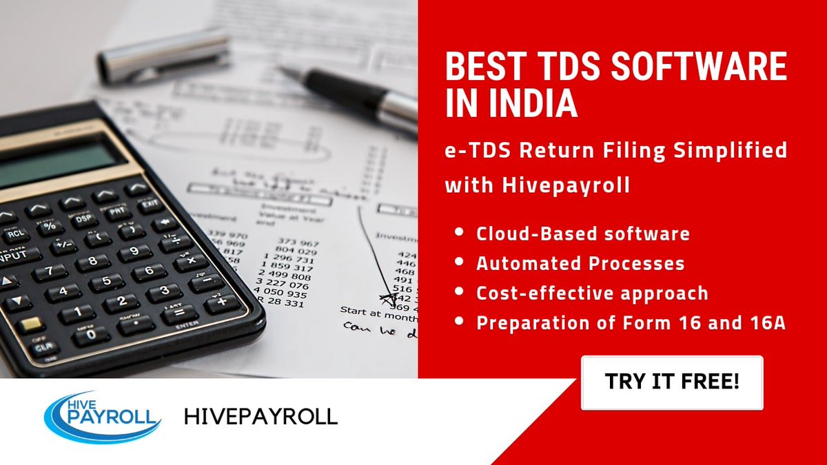 hivepayroll's tweet image. Best TDS software in India. e-TDS return filing simplified with Hivepayroll TDS calculation solution or feature. Try it for free bit.ly/2Sn6lVP  

#tds_software #etds #best_tds_software #tds_filing #tds_filing_software #tds_filing_online #tds_return #tds_return_online