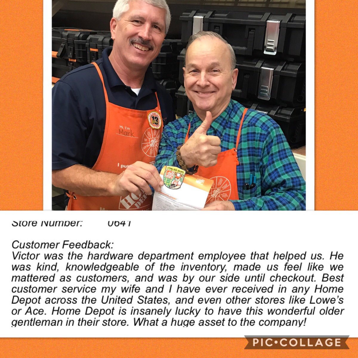 Trinidad sandoval (@loyal_t11) on Twitter photo Great job to Victor for receiving a homer from SM <a href="/markdennishd/">Mark Dennis</a> for providing world class service! Read the comment from the customer below, Victor brings a positive attitude each day and our customers love him for it <a href="/JakeCrailTHD/">Jake Crail</a> <a href="/TerrieOrtega30/">Terrie Ortega</a> Great job to Victor for receiving a homer from SM <a href="/markdennishd/">Mark Dennis</a> for providing world class service! Read the comment from the customer below, Victor brings a positive attitude each day and our customers love him for it <a href="/JakeCrailTHD/">Jake Crail</a> <a href="/TerrieOrtega30/">Terrie Ortega</a>