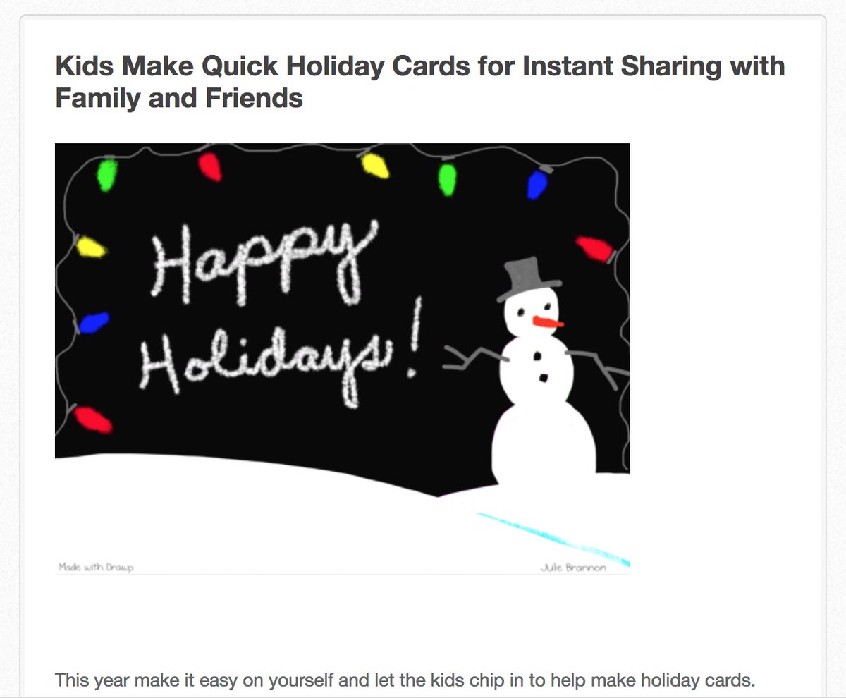 Kids Can Design Quick Holiday Cards for Instant Sharing with Family and Friends | The <a href="/drawpit/">Drawp for Families</a> Blog: ow.ly/CH4m30cgDmz