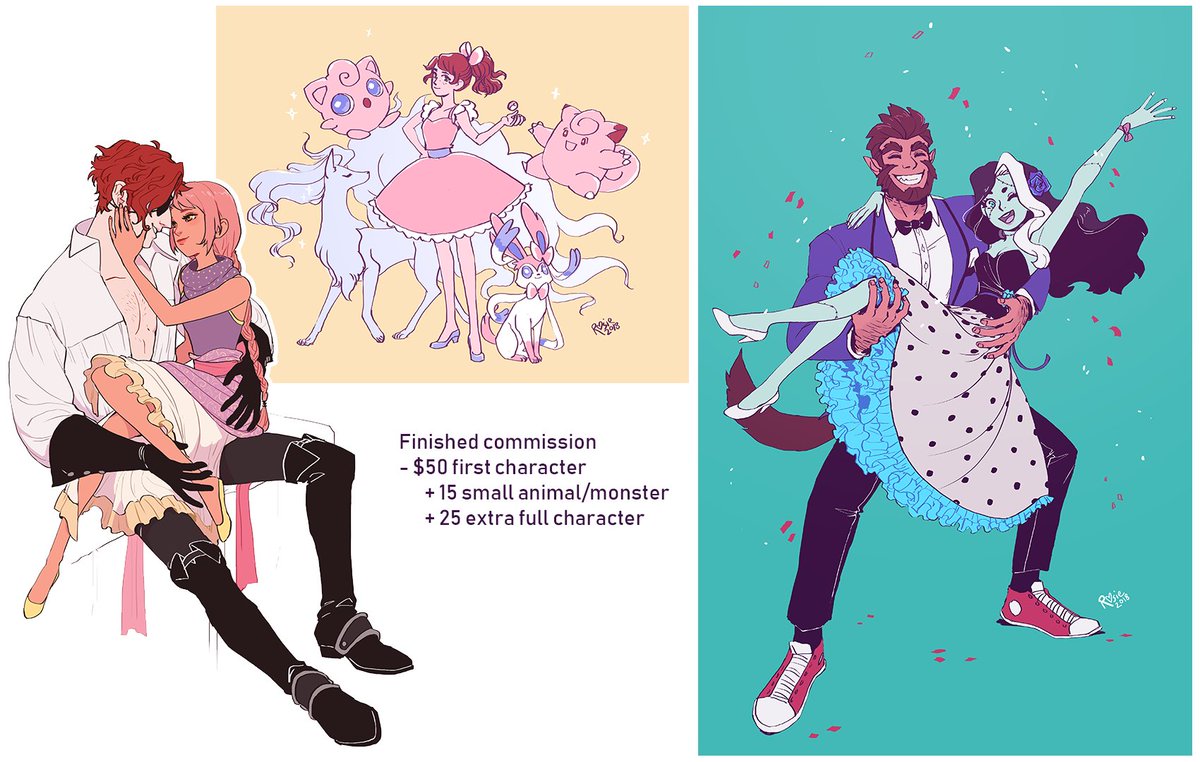 I have some extra free time this week which means... I'm available for one or two commissions! They should be done pretty quickly since my queue is currently empty! Here's a tumblr mirror with info and a few more examples https://t.co/lnXC3cxFNi 