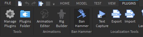 Ozzypig On Twitter Introducing My Newest Roblox Studio Plugin Ban Hammer Ban Users Right From Roblox Studio Using A Fancy Widget Ui Dark Theme Compatible Install Here Https T Co Tnccbimpgw More Info Https T Co Iqkejfnvpq Https T Co - plugin wont work when installed on roblox studio