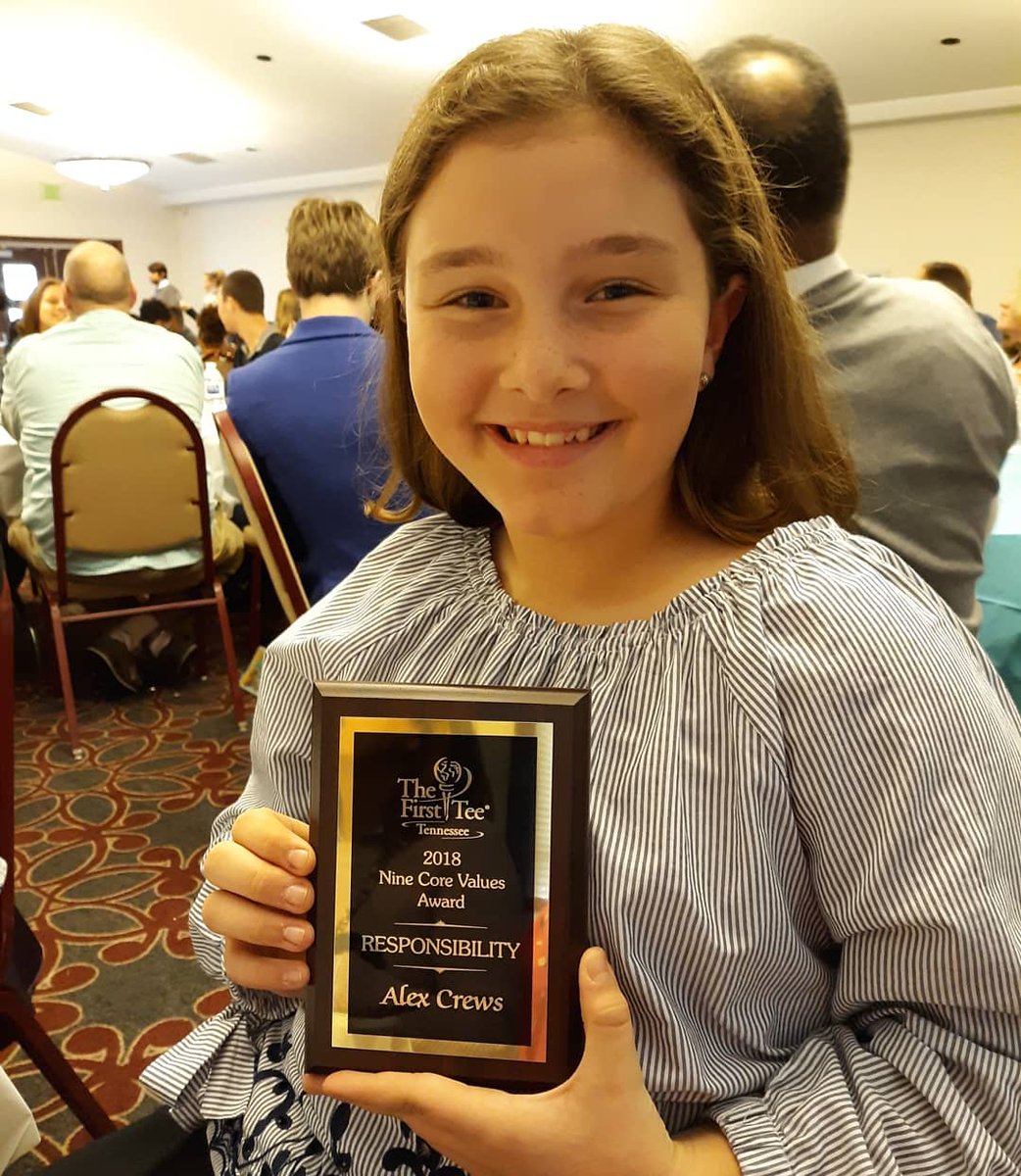 JennyLCrews's tweet image. Congratulations to my sweet @AlexCrewsGolf for winning the @TheFirstTee 2018 Responsibility Award for the Nashville chapter! #ninecorevalues #proudmom