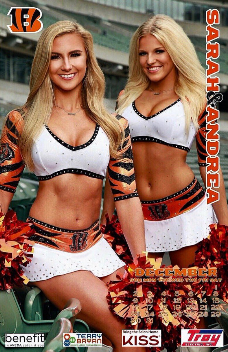 BenGalsCheer's tweet photo. Time to flip those calendars to December! Say hello 👋🏼 to Ben-Gals Sarah and Andrea! 😄 #WhoDey https://t.co/Rxe390Jj26