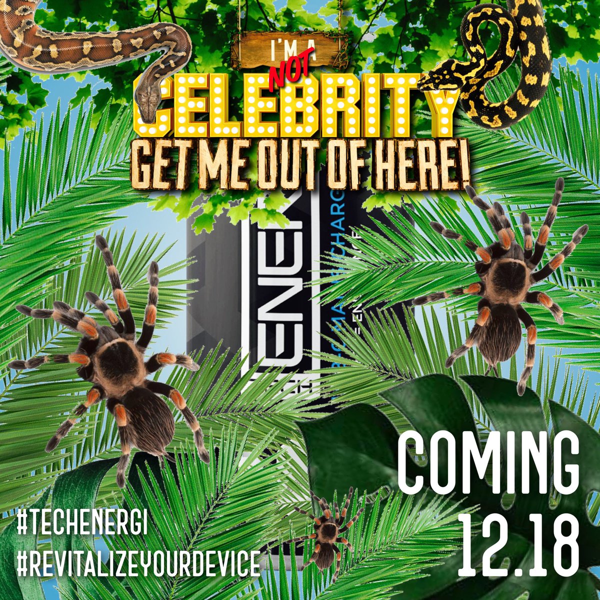 techenergi's tweet photo. Coming soon, just as soon as it gets out of there #ImACeleb #ImACelebrity #TechEnergi #RevitalizeYourDevice #apple #samsung #hauwei #charger #power #tech #new #phonecharger #cables #android #mobile https://t.co/UC0ay4xy0G