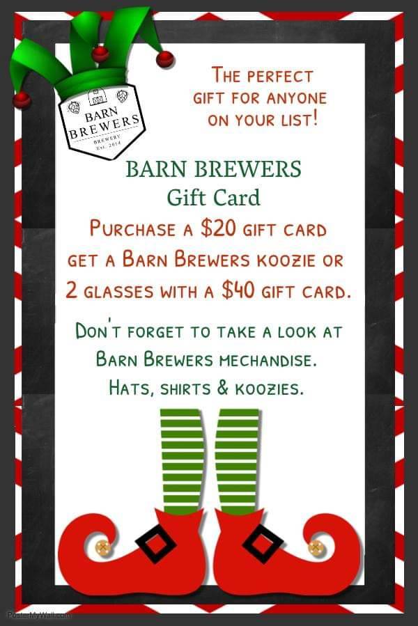 barnbrewers's tweet photo. Give the gift of beer! 🍺 You'll definitely be the favorite child. 😁 Gift card specials going on now. #Lawtonmi #Mibeer #holidayshopping https://t.co/aKoDqk8fq5