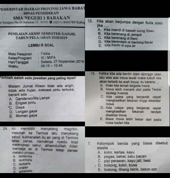 nabilafebrianih's tweet photo. Soal UAS Fisika SMA Negeri kenapa gini. 😭

📷 @conyllov https://t.co/y9eBZ3204O