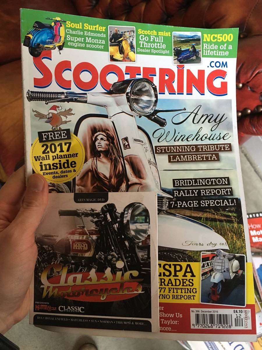 Vancityscooter1's tweet photo. Scootering magazine! Nice to see a scooter mag mixed in with all the motorcycle ones. #scooter #scootermagazine #twowheels #vespa #lambretta #piaggio #vintage #england #MOD #MODculture #scoot4life https://t.co/K2tRweGWKv