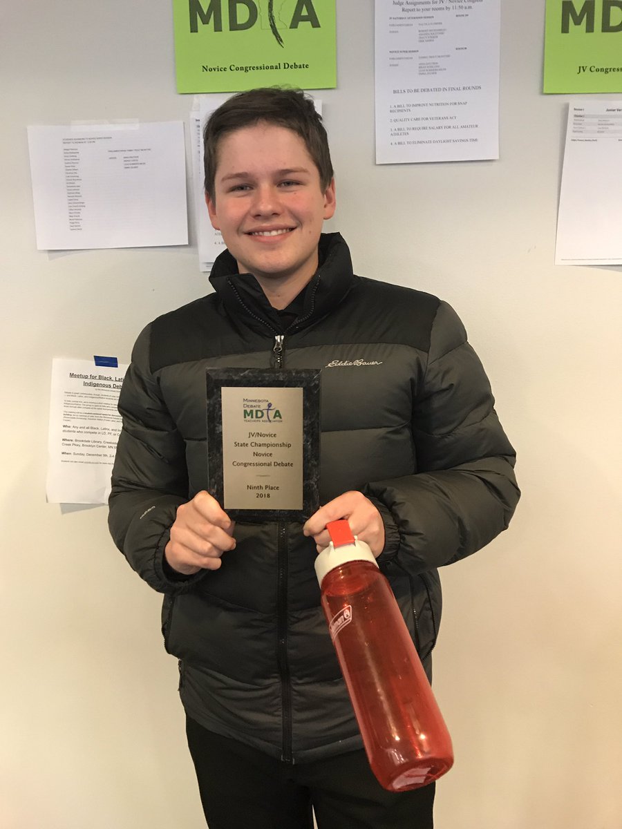 AndoverHSdebate's tweet photo. Cole placed 9th in Novice Super Congress at the Novice State Championship! @AndHSHuskies https://t.co/9hzDx6jERw