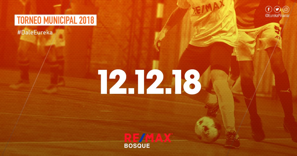 Nueva fecha para las Finales del Futsal Municipal 2018
12.12.18 | Futsal Femenino | Copa de Plata | Copa de oro
Eureka F5 vs. El Modelo FC |  Polideportivo Municipal
#DaleEureka #EurekaPinamar #EkF5 #Futsal #TorneoMunicipal #CopaDeOro