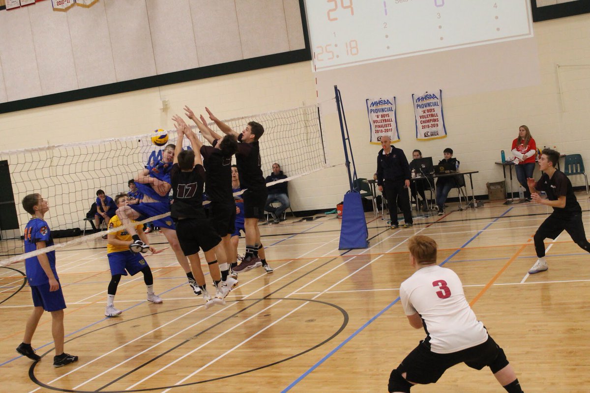 CoyotesErnd's tweet photo. St. Paul’s Barons defeat Treherne Tigers to advance to the finals 25-18, 25-20 @MHSAA_ https://t.co/xwXMGtPHpS