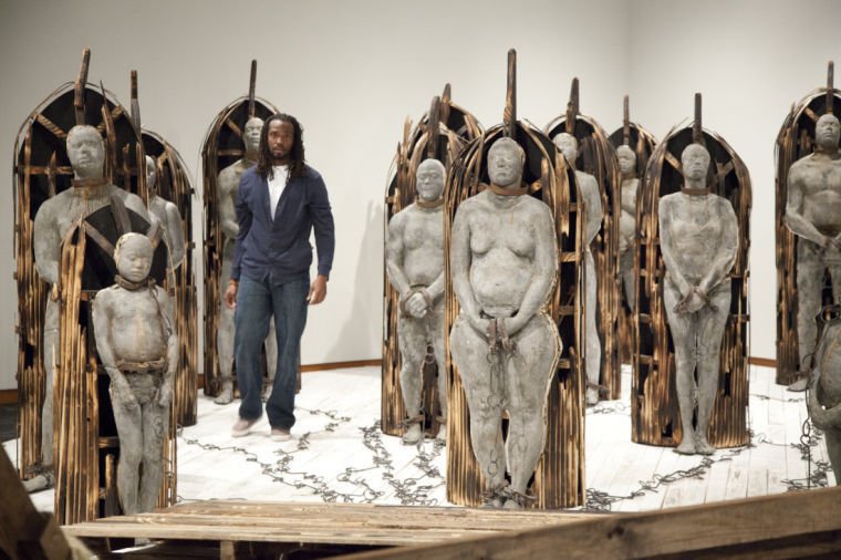CoraBrantley1's tweet photo. In today's society the Transatlantic Slave Trade is still represented in many forms. One of the most powerful forms of art is a sculpture created by artist Stephen Hayes- titled "Cash Crop". It is on display at The African American Museum in Philadelphia. #TASTP https://t.co/Re0tMcrAdk
