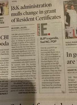 ImranNDar's tweet photo. Any change in J&K's basic structure and composition will have consequences unimaginable. Governor and interim governments have no mandate to fiddle with such sensitive issues. New Delhi's obsession with changing State's demography is obnoxious and we will not allow it to happen. https://t.co/vSwMCAi3lc