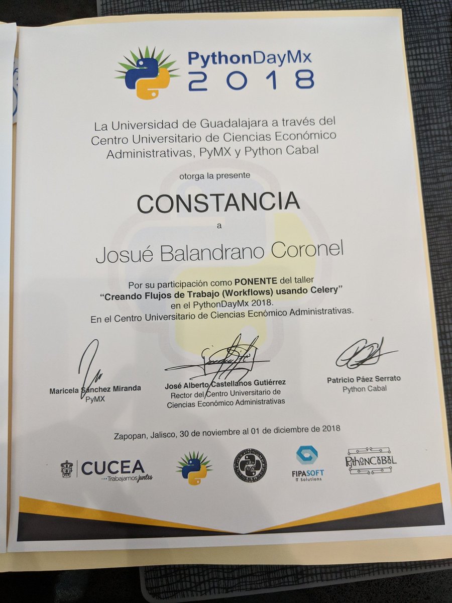 eusoj_xirdneh's tweet image. Muchas gracias a #PythonDayMX18 por esta oportunidad de participar.
También al @CUCEA_OFICIAL por prestar el campus.
Qué siga el movimiento pythonista mexicano y latino!