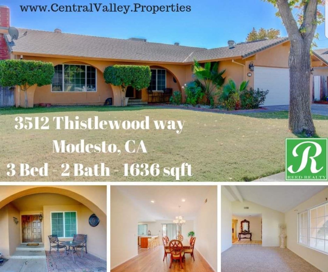 iamjustinreed's tweet photo. Big Price Drop Now Only $305,000 at
3512 Thistlewood Way in Modesto!
3 Bedrooms - 2 Bathrooms - 1636 sqft
New Flooring and Interior Paint through out the house, Roof, AC and Vaulted Ceilings!
#modesto #modestorealtor #turlock #realestateagent #realtorlife #realestate #realtor https://t.co/7lsTQohpWD