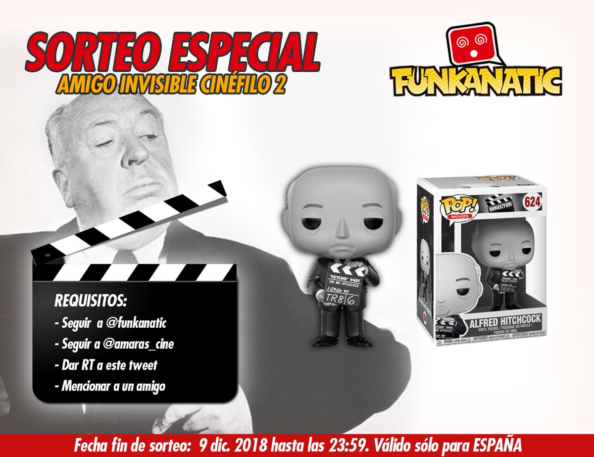 El #AmigoInvisibleCinéfilo2 se acerca (➕ info en wp.me/p8AGoF-uF )...

...y lo celebramos con un último #SORTEO! 

¿Quieres este #FunkoPOP  de  #AlfredHitchcock ?

1️⃣ Sigue a <a href="/Funkanatic/">Funkanatic - Tienda Funko Pop</a> y a <a href="/amaras_cine/">Amarás el Cine</a>
2️⃣ RT 🔀
3️⃣ Menciona a un/a amigo/a 

Válido España 

#cine #funko