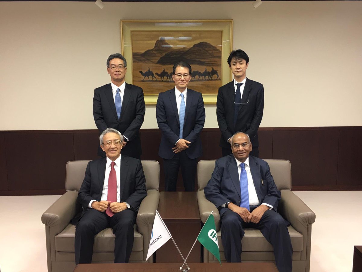 IffcoB's tweet photo. Today, met the promoters of #IFFCO TOKIO General Insurance Ltd. @IFFCO__TOKIO in #Japan at the HQ of #TokioMarine and discussed the future strategy of the company. Mr. Nagano San CEO of Tokio Marine along with Mr. Harashima San, Mr. Hamada San and Jun Matsui San we’re present. https://t.co/0bYoAyj7KB