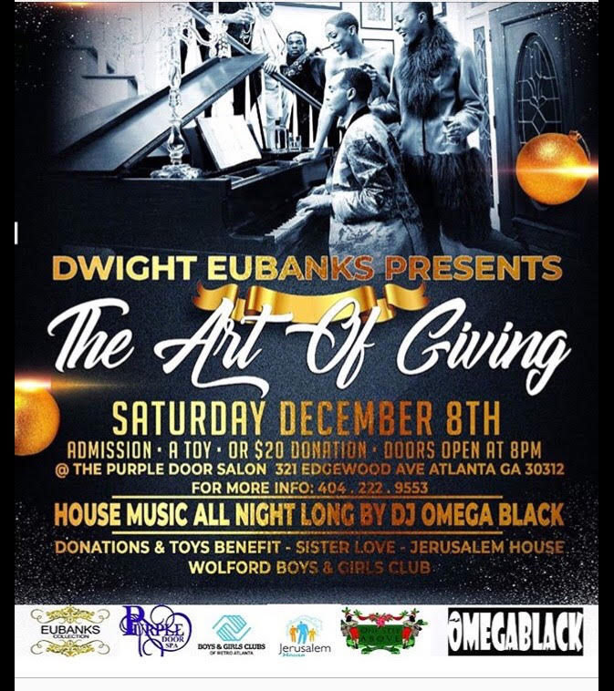 LivingInAtlanta's tweet photo. Exclusive Event: Dwight Eubanks @dwighteubanks @1stepabove Presents The Art Of Giving @ The Purple Door Salon @purpledoorsalons Music by @djomegablack #pinksugarpromo https://t.co/7orIfOeh0H