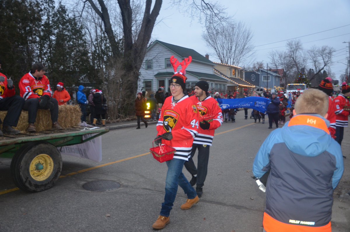 A little festive spirit - Cougar style -  in the Schomberg Main Street Christmas parade!