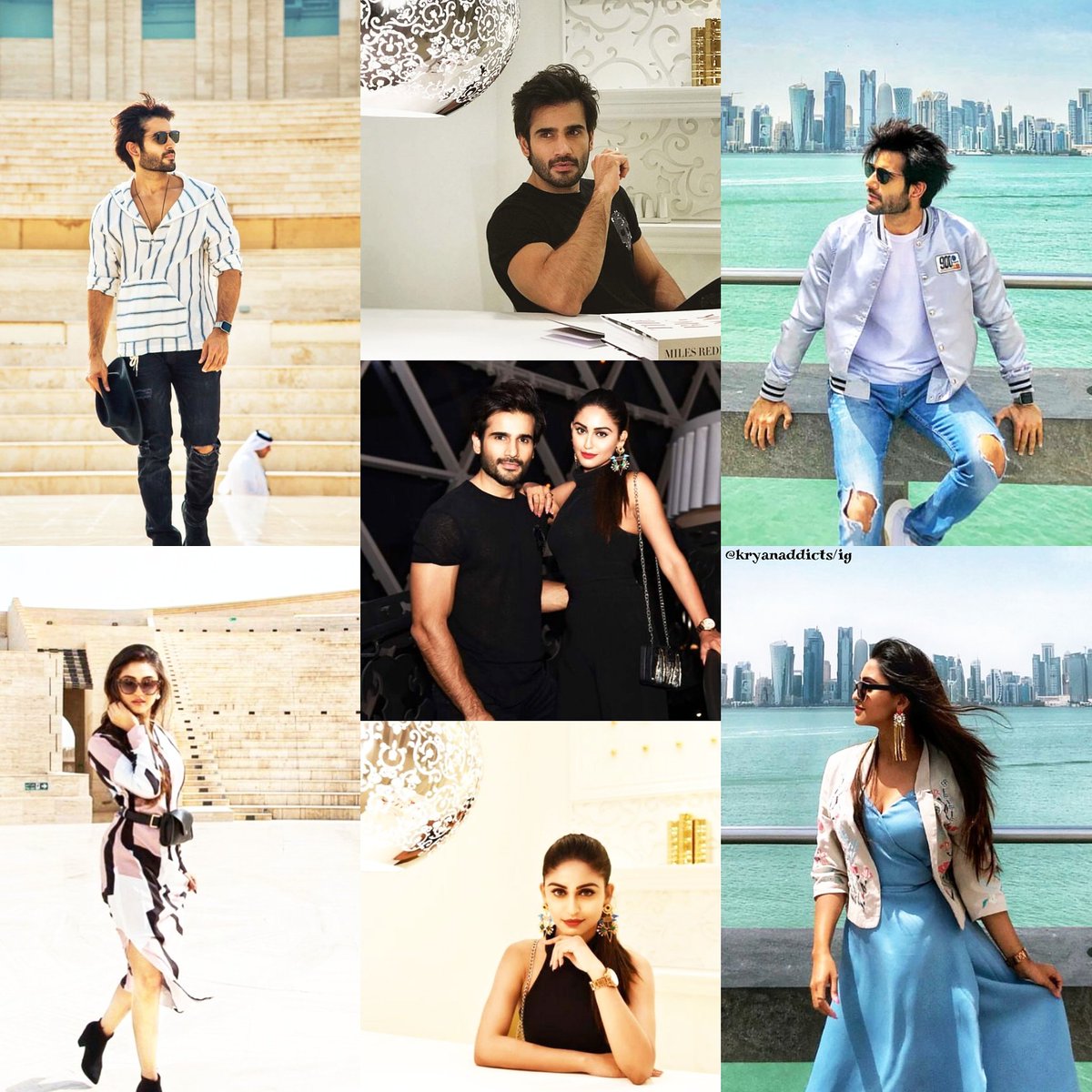 Kryanaddicts1's tweet image. Those days in qatar,my babies  wearing same color of dresses ,same location and capturing their pics of each other 😭qatar days r unforgettable. Pls gives us our kryan back @karantacker @krystledsouza.they absolutely look like a #couplegoals😭#KryAn #wewantkryanback #kryaninqatar