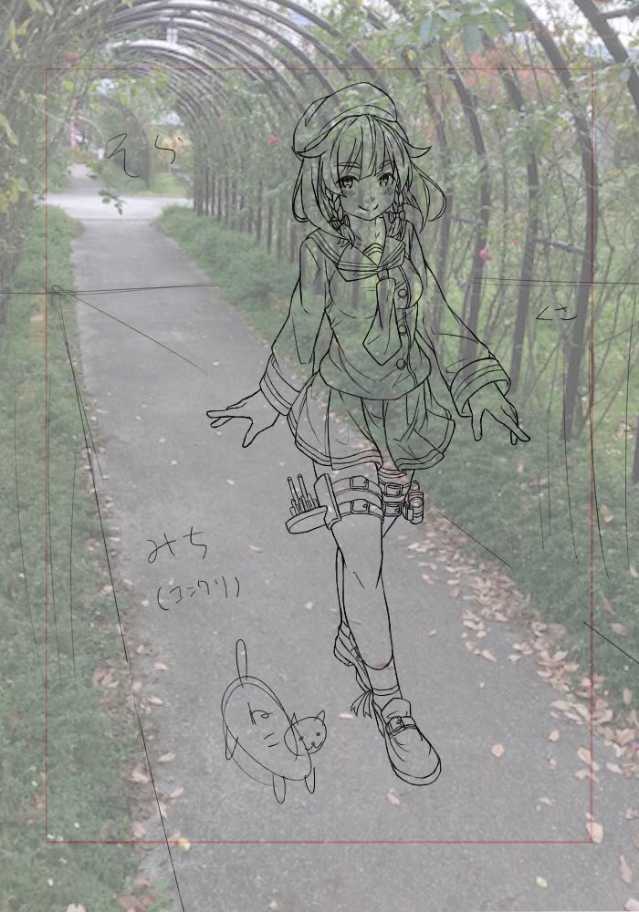 昨日の熊本ツーリングで撮った写真、択捉の絵の背景にバッチリだった… 