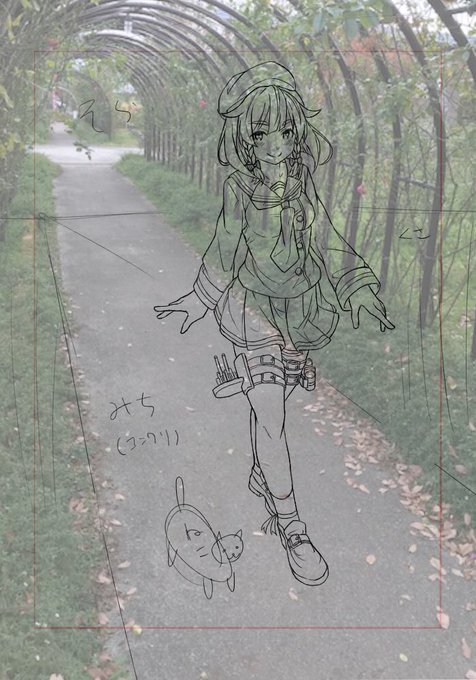 昨日の熊本ツーリングで撮った写真、択捉の絵の背景にバッチリだった… 