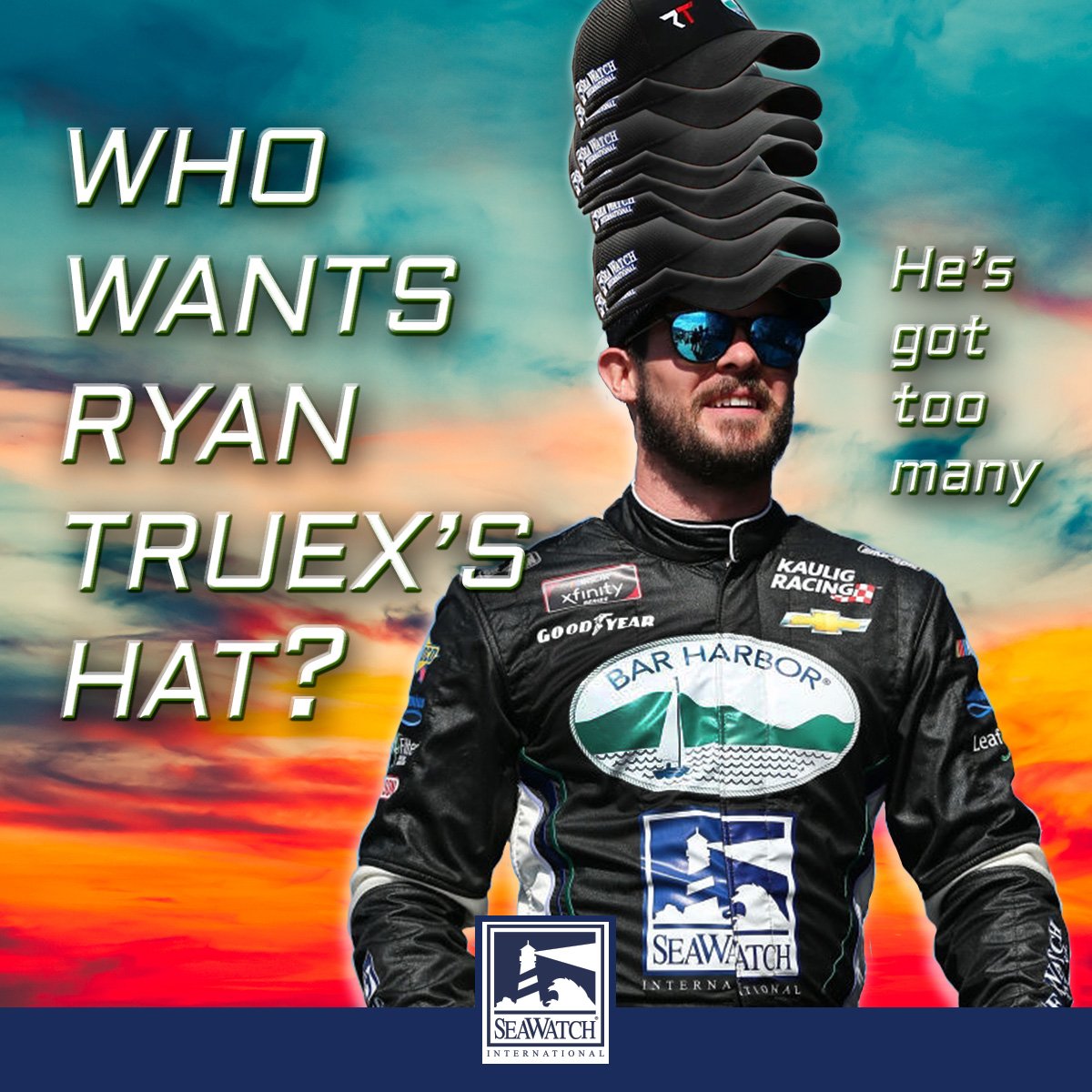 SeaWatchSeafood's tweet photo. Contest Extended until SUN 12/2 at Midnight! RT and Follow us to enter to win an Official @Ryan_Truex @KauligRacing Race Team Baseball Hat - 10 Winners will be chosen at random. #GiveawayAlert #GoRyan #Nascar #FollowToWin #EnterToWin #ContestAlert #RTtoWin #XFINITY #NascarNation https://t.co/MlE4PQ4gdh