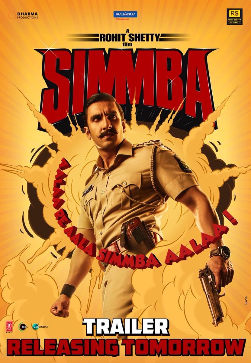 MusicThaman's tweet photo. Trailer releasing tom ♥️
#simmba 💪🏼
My first ever with @RanveerOfficial
@karanjohar @DharmaMovies
Thanks to my dear director 😘#rohitshetty sir
🥁🥁🥁🥁 https://t.co/8qYF9fi4xQ