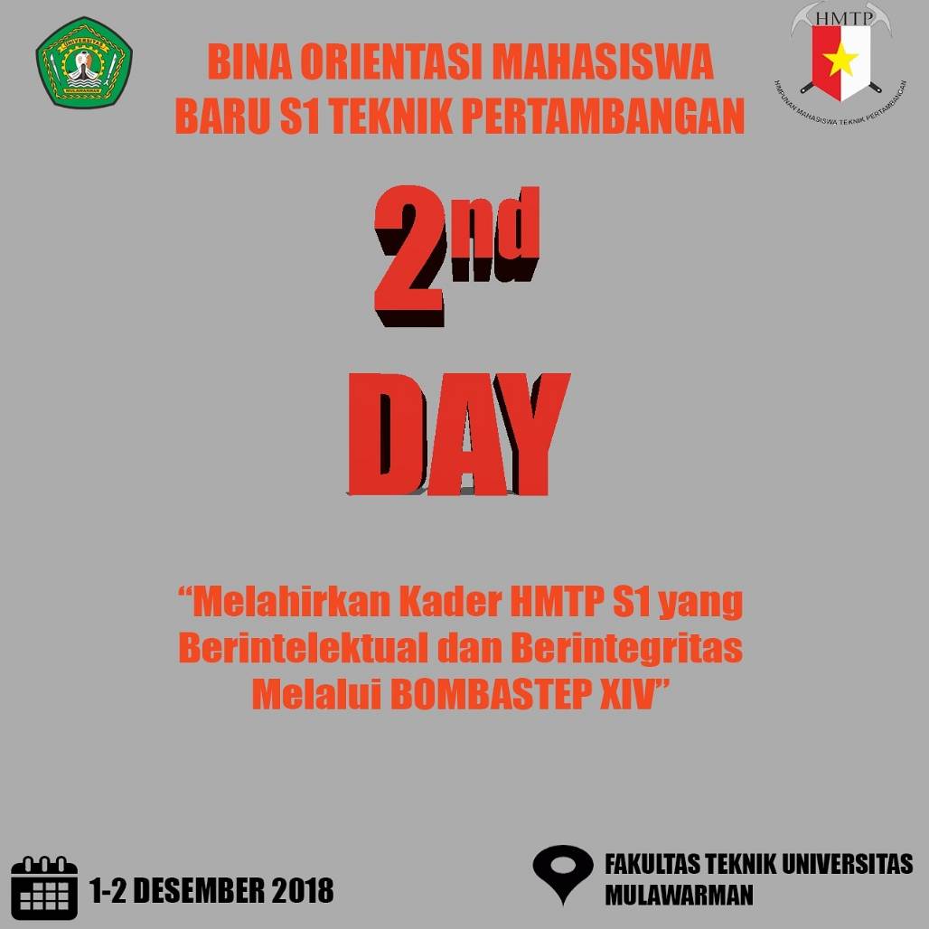 [Hari Kedua]

Salam Tambang!
Sedang berlangsung, kegiatan BOMBASTEP XIV dengan di Fakultas Teknik UNMUL