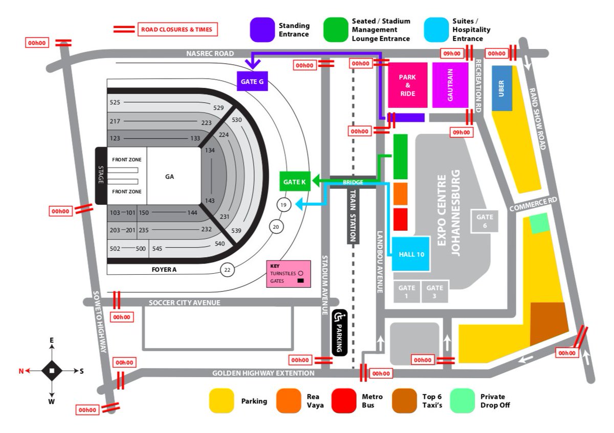 GlblCtznAfrica's tweet image. Global Citizens: please note all concert-goers arriving at the stadium MUST all go through the SOUTH entrance by the Nasrec centre. This is the only public entrance into the stadium. #GlobalCitizenFestival #GlobalCitizenFestivalSA