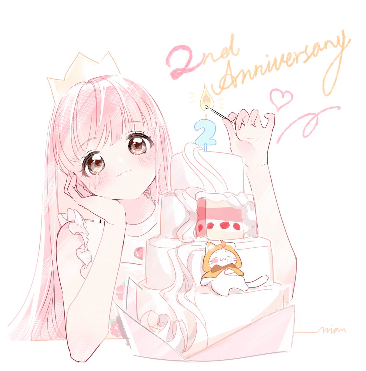 ミラクルニキ公式 ミラクルニキ 2周年を記念して 運営チームよりお祝いのイラストが届いたにゃ みんなにも見せてあげるにゃ まずは1つ目 ミラクルニキ