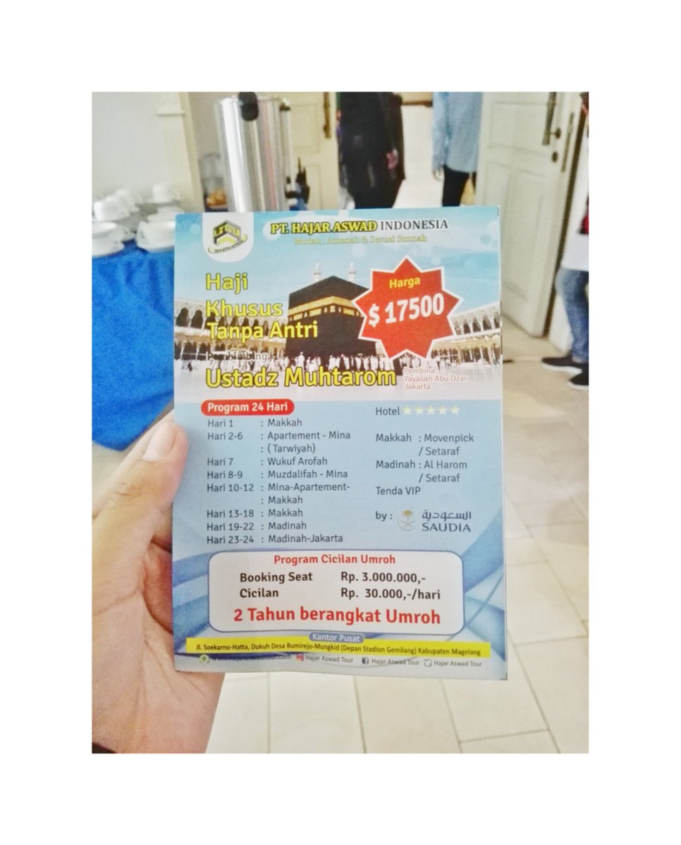 tikkaayu__'s tweet photo. Siapa sih yang pengen menjalankan ibadah umroh haji, yang padahal udah di idam idam kan banget, tapi salah pilih travel!! π
Pilih travel yang oke!!
@hajaraswadtour
#umroh #umrohterpercaya #umrohhemat #umrohekonomis #umrohmurah #umrohvip #umroheksekutif #umrohbackpacker https://t.co/DwZ29aNttm