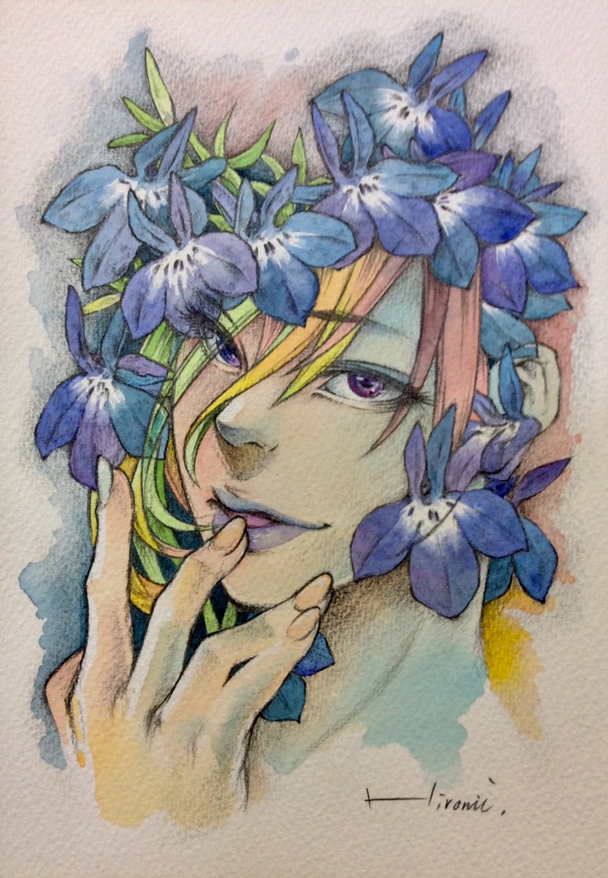 O Xrhsths Hiro兄 Sto Twitter ロベリア 瑠璃溝隠 悪意 謙遜 人目につく オリジナルイラスト イラスト 花言葉 透明水彩画 ロベリア 女性画 Drawing Flowerlanguage Lobelia Watercolor Watercolorpainting Painting Pencildrawing
