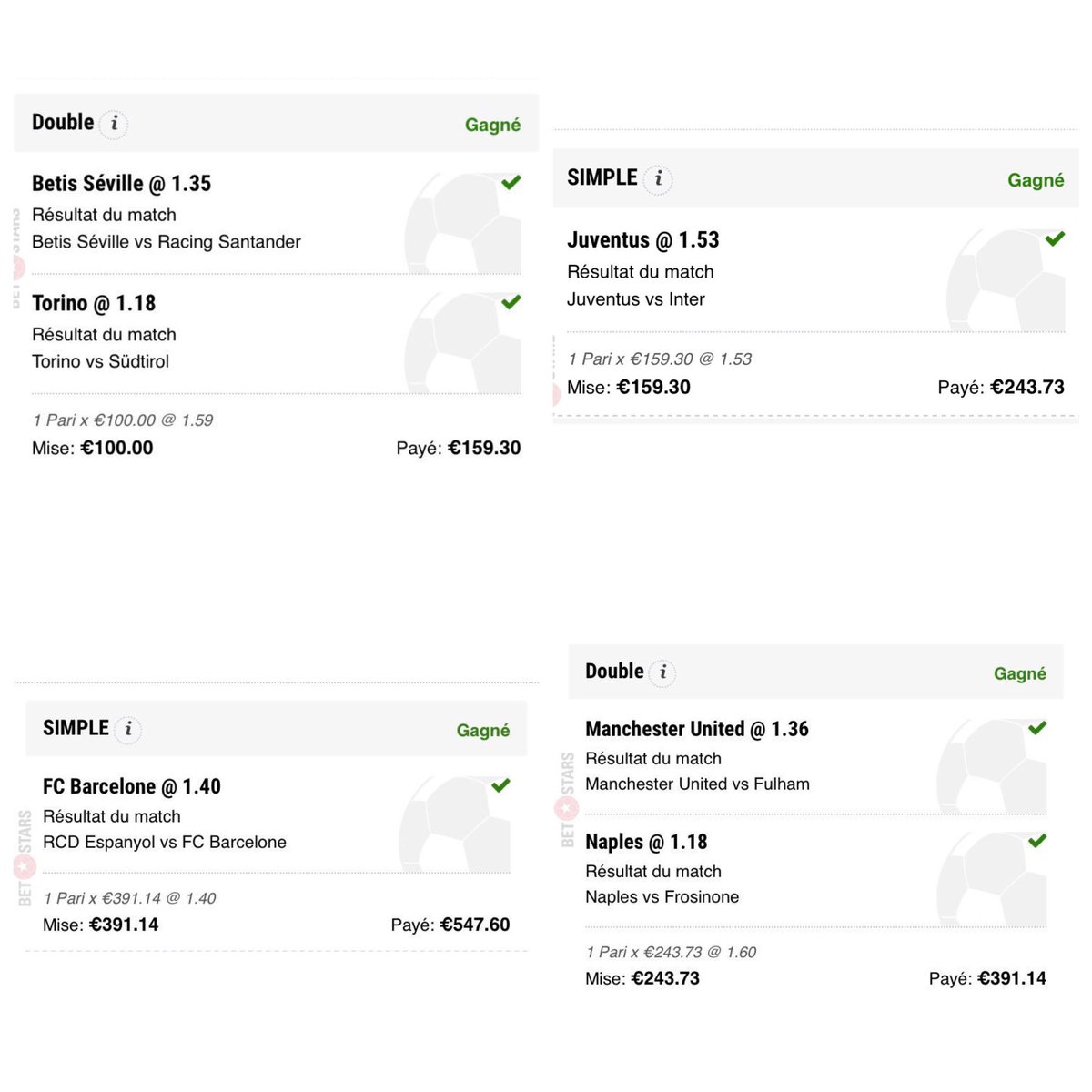 doumefoot's tweet photo. 🎅🏻 #CashpourNoel 🎅🏻

 La Montante avec @BettingInfinity est validé en seulement 4 jours✅

100€ -> 1025€ ✅ en 5 étapes 

On attend tout vos tickets en commentaire.

MAX DE RT &amp; FAV https://t.co/qFl0uQcRo3