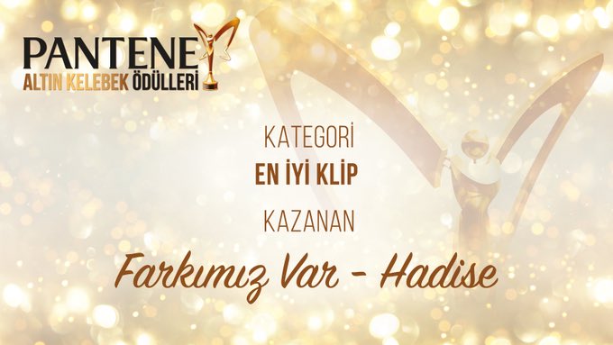 PopTakiP's tweet photo. En İyi Klip: Hadise - Farkımız Var @Hadise #PanteneAltınKelebek https://t.co/0A1G5k34oT