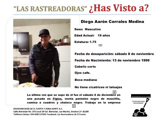 movNDmx's tweet photo. ¡Ayúdalo a regresar a casa!

Diego Aarón Corrales Medina desapareció ayer en #LosMochis #Sinaloa 

Difundamos #HastaEncontrarlo https://t.co/TDCJVQchb0
