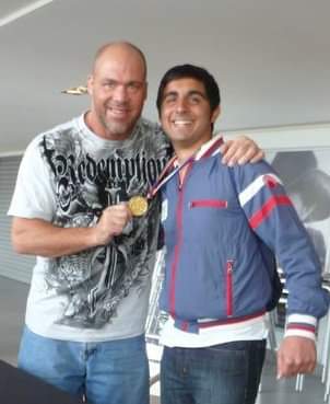 Happy birthday to a hero and an inspiration of mine, This is Kurt Angle, and a 15 year old Humza  