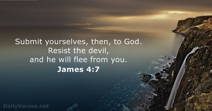 Carole77777's tweet photo. @lemoncandys @gary_rio @emmanuelobi476 @LovLikeJesus @Jesus_YaHWeH_ @BruceSeifert1 @radioshowccc @Messiahanthem @arnie_bragg @Julianoliveira8 Submit yourselves, then, to God.
Resist the devil and he will flee from you.

James 4:7 https://t.co/dD8qeg21EY