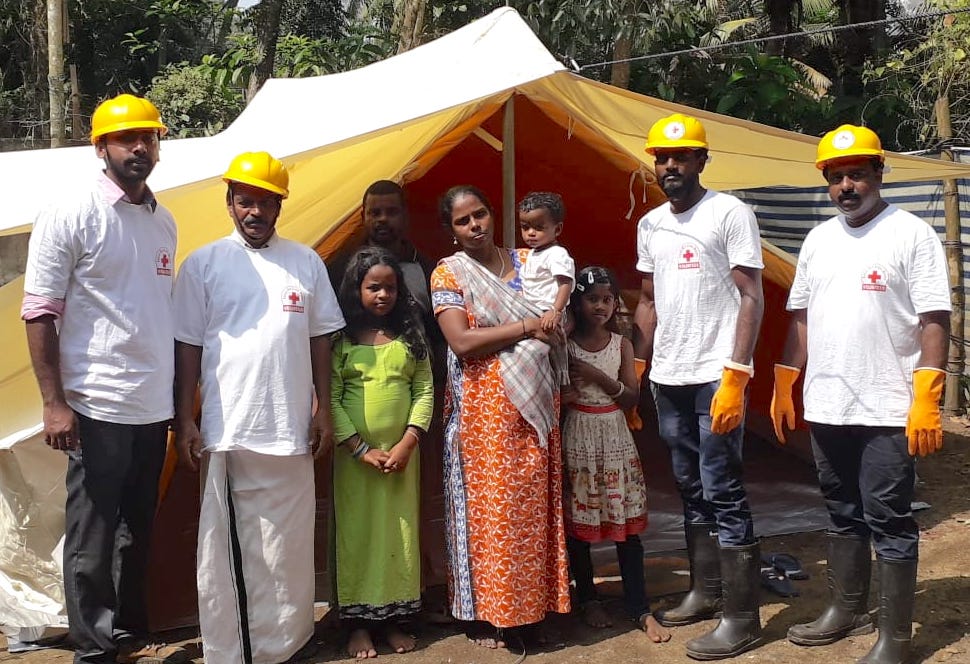 IndianRedCross's tweet image. 23 #KeralaFlood affected families in Alappuzha moved to new shelters being built by #IndianRedCross State Branch, about 224 families will receive shelter support in three worst affected districts through a very challenging operation