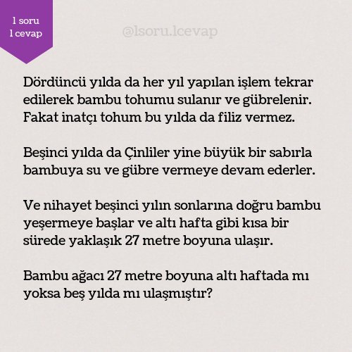 1soru1cevap_'s tweet photo. Bambu Ağacının Hikayesi nedir? https://t.co/udE8zsrPnI