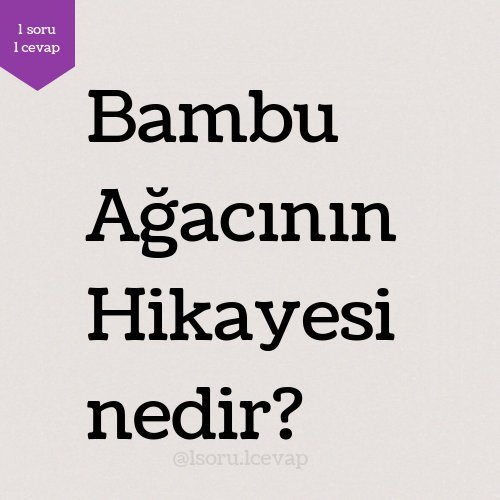 1soru1cevap_'s tweet photo. Bambu Ağacının Hikayesi nedir? https://t.co/udE8zsrPnI