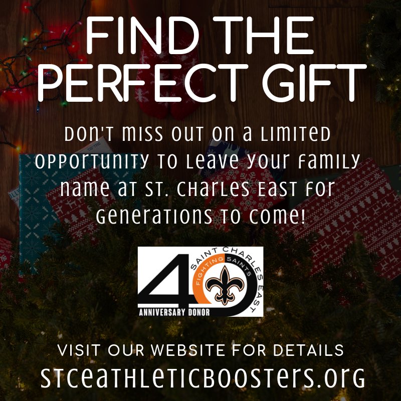 stcefbparents's tweet image. stceathleticboosters.org
Want to give your East student a gift that will last forever? Donate to the athletic facility renovation project and leave you family name in the halls of East for generations to come. Perfect family gift from the grandparents!