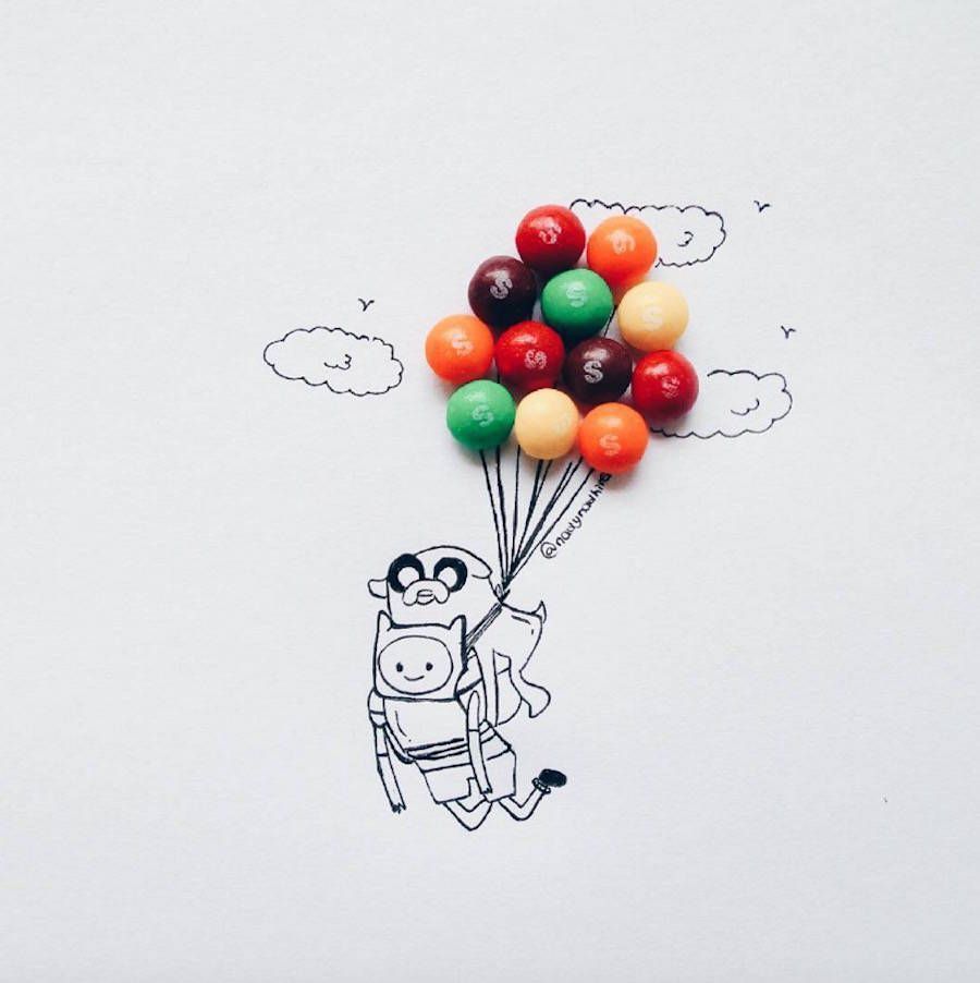 Cartoon Illustrations completed with Childhood Sweets bit.ly/1kMwD32