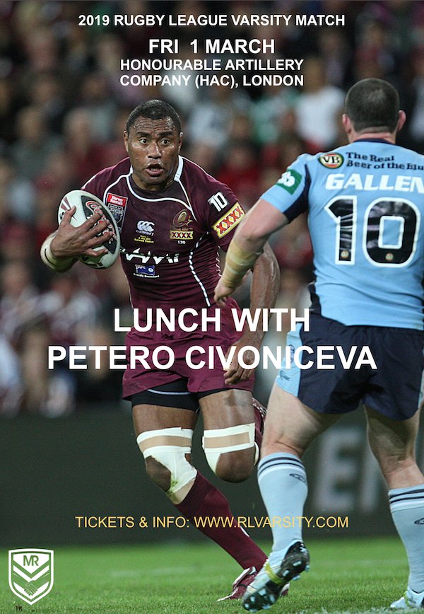 RLVarsity's tweet image. Massive news!!

@Kangaroos @fijirugbyleague @QLDmaroons @brisbanebroncos @PenrithPanthers &amp;amp; @NRL Hall of Famer Petero Civoniceva to be Guest of Honour at the #RugbyLeague #Varsity Match.

@OURLFC v @CURLFC. Fri 1 March, at @HacEvents. @PetCivo

rlvarsity.com/kangaroos-fiji…