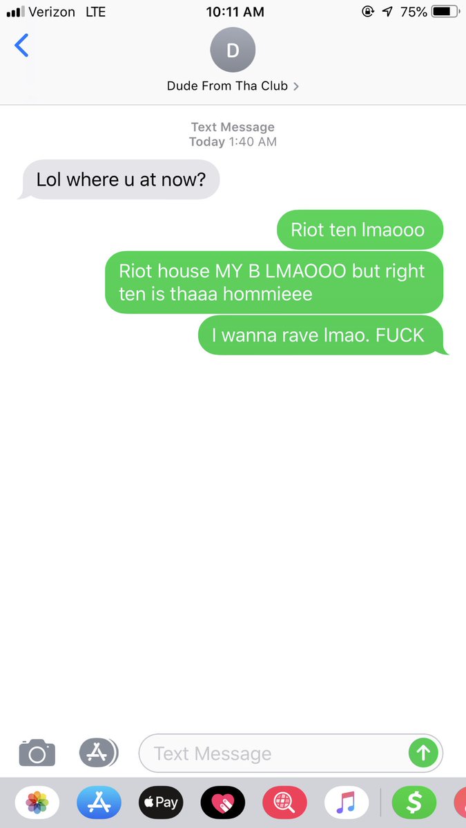 plurmaid22's tweet photo. LMFAOOO Theres a club called โriot houseโ that I went to and my drunk ass called it riot ten @RiotTenMusic ๐ #outtamyelement #takemetoarave ๐ฅด https://t.co/rlRUNw2rkx